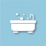 Zu sehen ist eine Badewanne als icon Symbol