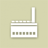 Zu sehen ist ein Gwerbegebäude als icon Symbol